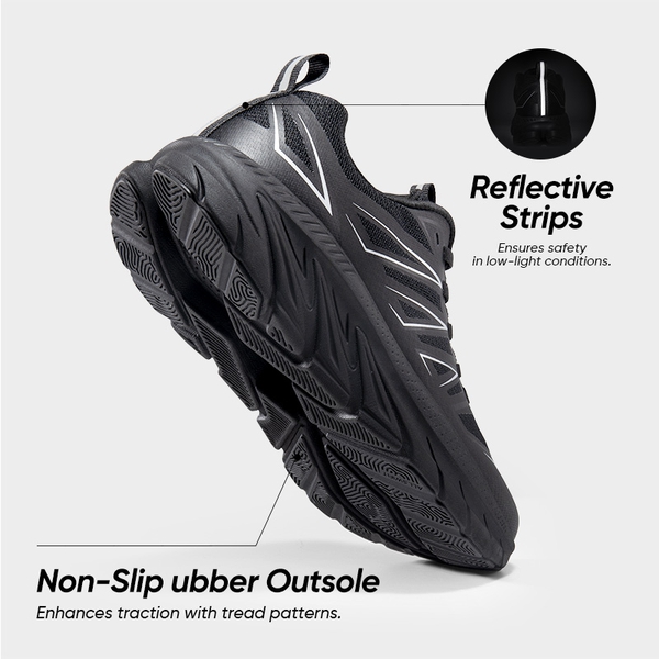 [ActiveSwift] Women's Breathable Gym & Workout Sneakers - ALL BLACK - 4